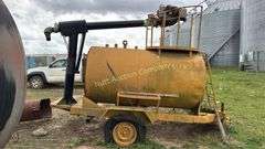 Yellow Asphalt Distributor Trailer, Single Axle, NO TITLE Tank size 87in x 47in