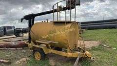 Yellow Asphalt Distributor Trailer, Single Axle, NO TITLE Tank size 87in x 47in