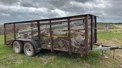 16' Dual tandem Utility Trailer, Metal Mesh Sides - NO TITLE