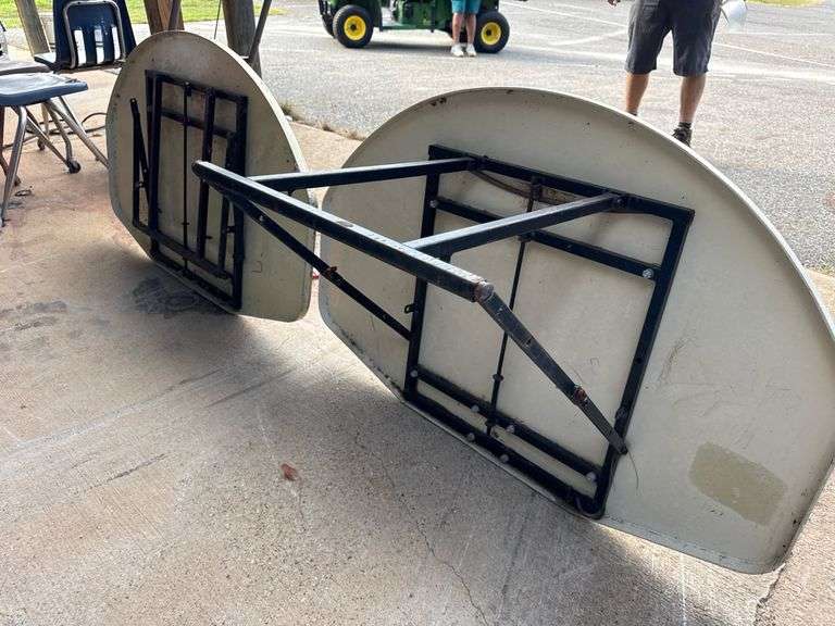 Basketball Backboards with Hoops, Metal Frame, qty 2