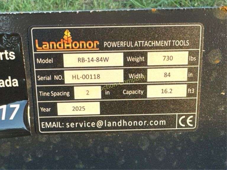 LandHonor RB-14-84W Skid Steer Rake Attachment, 84
