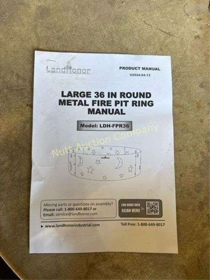 LandHonor 36" Round Metal Fire Pit Ring, Model LD