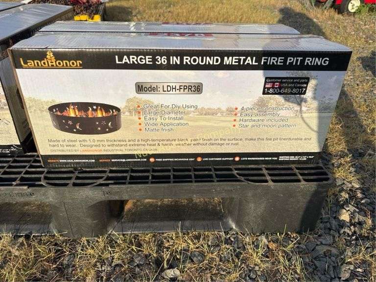 LandHonor 36" Round Metal Fire Pit Ring, Model LD