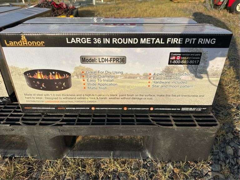 LandHonor 36" Round Metal Fire Pit Ring, Model LD