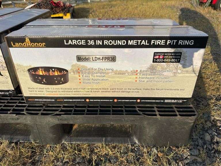 LandHonor 36" Round Metal Fire Pit Ring, Model LD