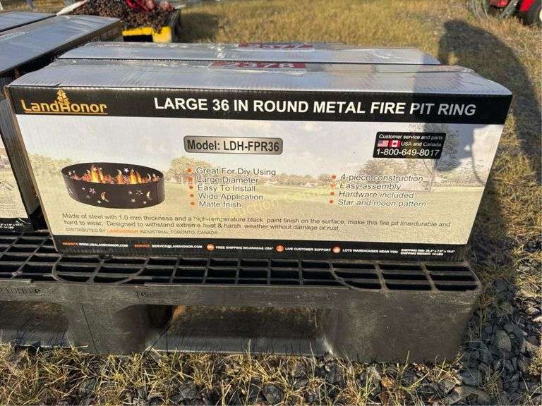 LandHonor 36" Round Metal Fire Pit Ring, Model LD