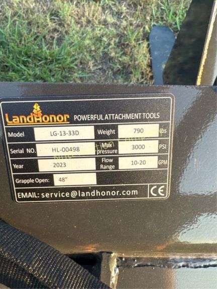 LandHonor LG-13-33D Skid Steer Grapple Attachment,