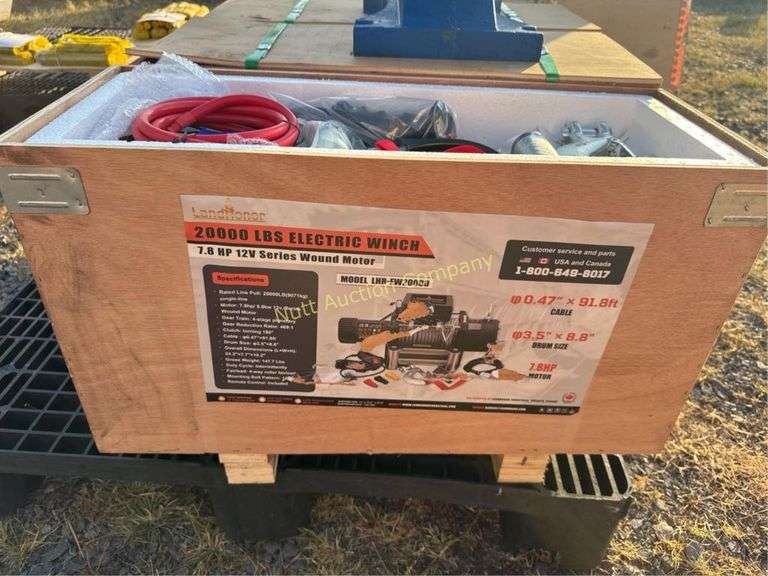 LandHonor 20000 lbs. Electric Winch, 7.8 HP, 12V, LandHonor 20000 lbs. Electric Winch, 7.8 HP, 12V, Wired Remote Control
