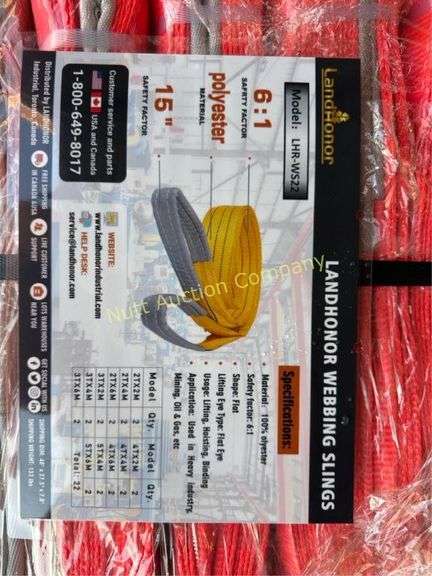 LandHonor LHR-WS22 Polyester Webbing Slings, 6:1 S