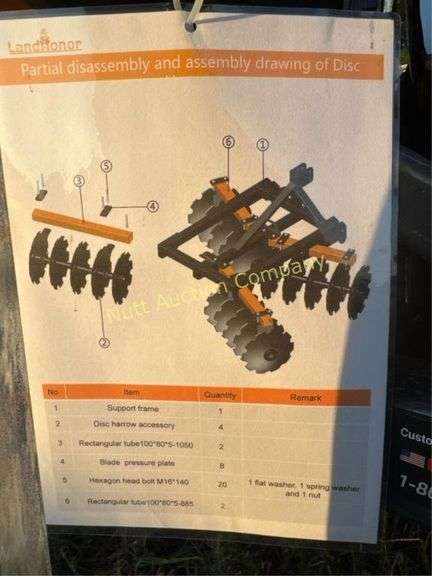 LandHonor Disc Harrow DH-22-72W, 84" Width, Cat I