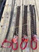 Chain Sling Assemblies, 4 Sets (4) double leg chain slings, 7' leg, 5/16" chain, 2-ton working load limit hooks, 3.15-ton wor