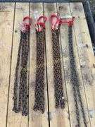 Chain Sling Assemblies, 4 Sets (4) double leg chain slings, 7' leg, 5/16" chain, 2-ton working load limit hooks, 3.15-ton wor