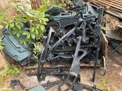 Stadium Seats, Green and Black, Floor Mount.  Quantity unknown.  No hardware (nuts or bolts)