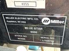 Miller Blue Star 6000 Welder Generator, Honda GX39 13 HP, 180A DC-CC Welder, 5500 Watts Continuous Output, 26.8 operational h