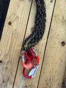 Chain Sling Assemblies, 4 Sets (4) double leg chain slings, 7' leg, 5/16" chain, 2-ton working load limit hooks, 3.15-ton wor