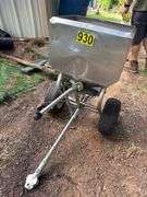 Tow-Behind Broadcast Spreader, Metal Frame, Pneumatic Tires