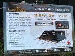 LandHonor RB-14-72W Skid Steer Rock Bucket, 72" W