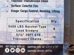 LandHonor LHR-RC5400 Ratchet Binders & G70 Chains, LandHonor LHR-RC5400 Ratchet Binders &amp; G70 Chains, Carbon Steel Materi