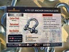 LandHonor LHR-G209  Shackles, Galvanized Carbon St LandHonor LHR-G209 4.75T Anchor Bow Shackles, Galvanized Carbon Steel, wit