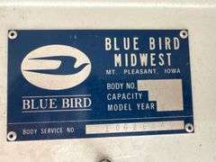 2001 Blue Bird International 3800 School Bus T444E C210 Diesel Engine- MSO and BILL OF SALE
