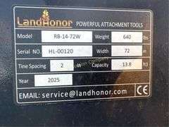 LandHonor RB-14-72W Skid Steer Rock Bucket, 72" W