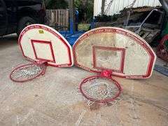 Basketball Backboards with Hoops, Metal Frame, qty 2