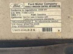 2008 Ford F-150 Vin 1FTRF12W28KD60139 Drivetrain 4x2 Engine V8, 4.6 Automatic transmission