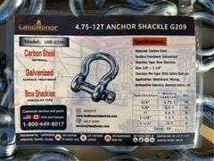 LandHonor LHR-G209  Shackles, Galvanized Carbon St LandHonor LHR-G209 4.75T Anchor Bow Shackles, Galvanized Carbon Steel, wit