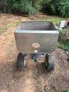 Tow-Behind Broadcast Spreader, Metal Frame, Pneumatic Tires