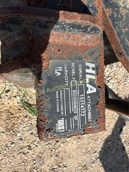 HLA Bale Grapple Attachment BG3000DO5, Serial 1531