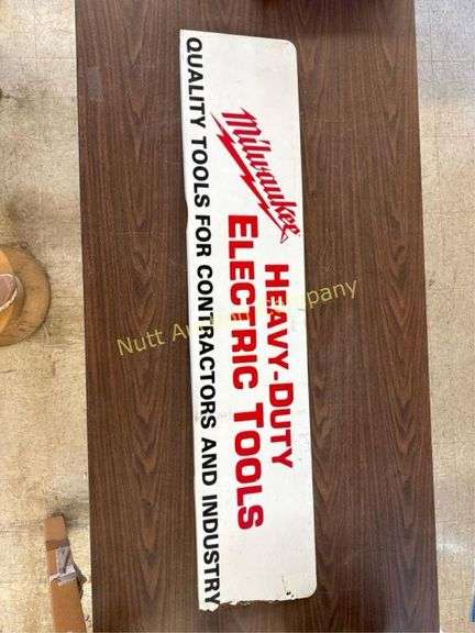 Vintage Milwaukee Heavy-Duty Electric Tools Advertising Sign