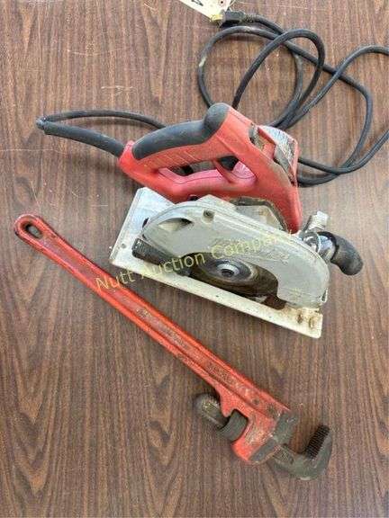 Milwaukee Tilt-Lok Circular Saw 7-1/4" 5800 RPM, Ridgid Pipe Wrench