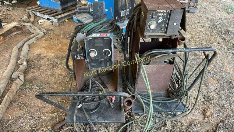 Miller & PFC/AJ Pro II T MIG Welding Machines with Cables & Carts - CONDITION UNKNOWN