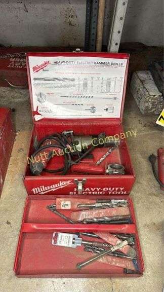 Milwaukee Heavy-Duty Electric Hammer Drill with Accessories Worked at time of testing.