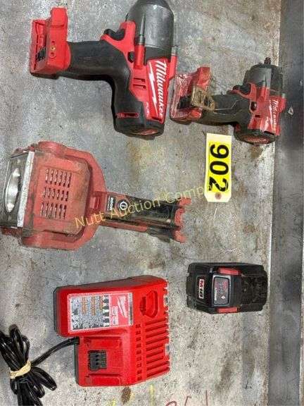 Milwaukee Cordless Impact Wrench, Battery Charger & Light