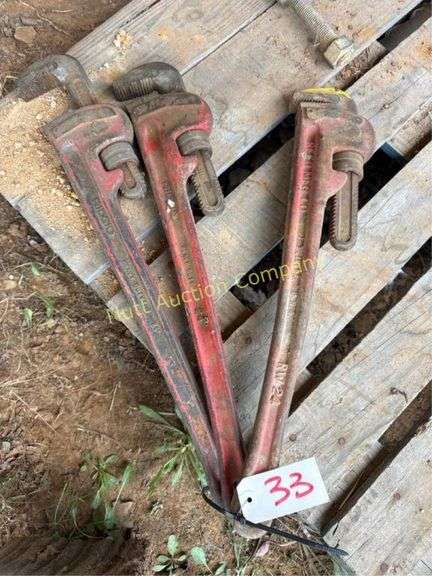RIDGID & Reed Heavy Duty Pipe Wrenches, 24" - Qty 3