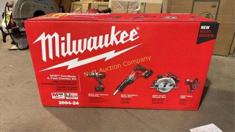 Milwaukee 2694-24 M18 18V Cordless 4-Tool Combo Kit