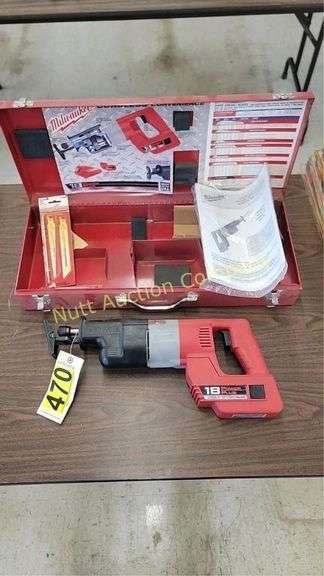 Milwaukee 18V Cordless Sawzall Reciprocating Saw, NiCd Battery, Case