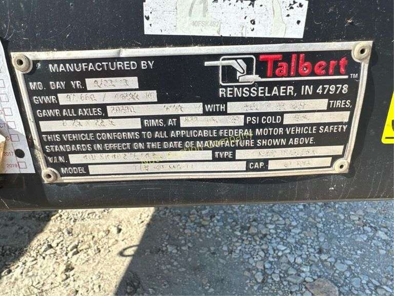 Talbert 2013 Lowboy Trailer, Model TAL 60/SA-HX-T1