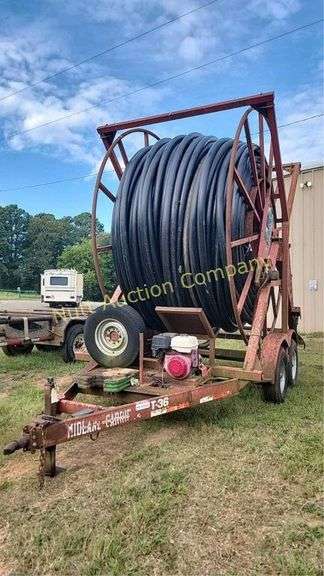 Mid-Atlantic Carrier T-36 Irrigation Hose Reel Trailer, approx 3000' of 3" Hose