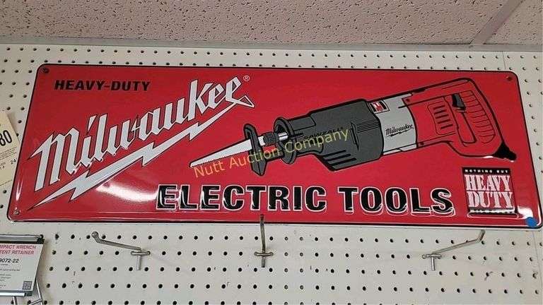 Milwaukee Sawzall Heavy-Duty Electric Tools Vintage Advertising Sign