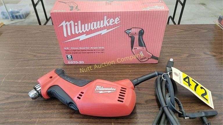 Milwaukee 0370-20 3/8" Close Quarter Angle Drill, 3.5A, 0-1,300 RPM