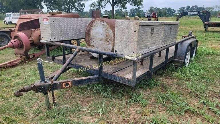 Flatbed Trailer with Fuel Tank, NO TITLE