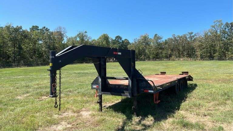 24' Steel Bed Gooseneck Trailer (NO TITLE) 5' Dove Homemade with 4 ' Ramps, VIN: 1V9GE312XBT163161