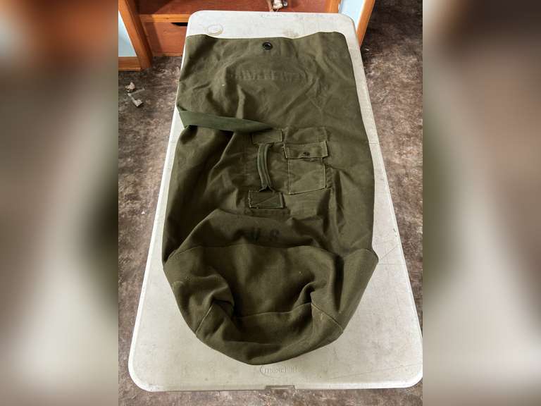 Vintage Military Duffle Bag, & (2) Travel Bags