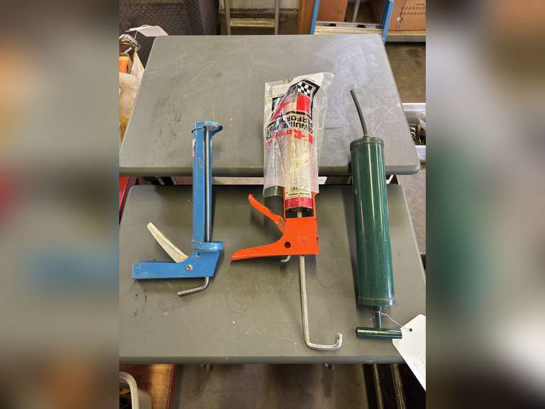 (2) Caulk Guns & Vintage Grease Gun