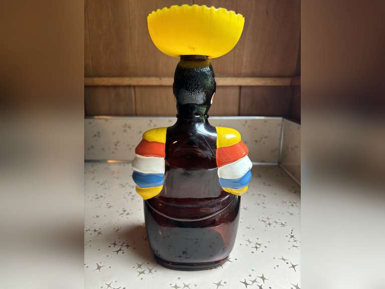 Decorative Floral Vase/Pitcher & Decorative Figure Liquor Bottle
