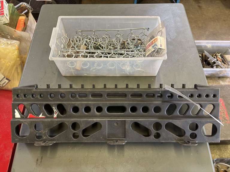 Assorted Pegboard Holders & Plastic Wall-Mount Tool Organizer