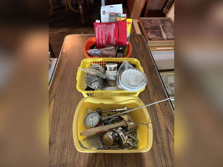 (3) Totes of Assorted Kitchen Goods
