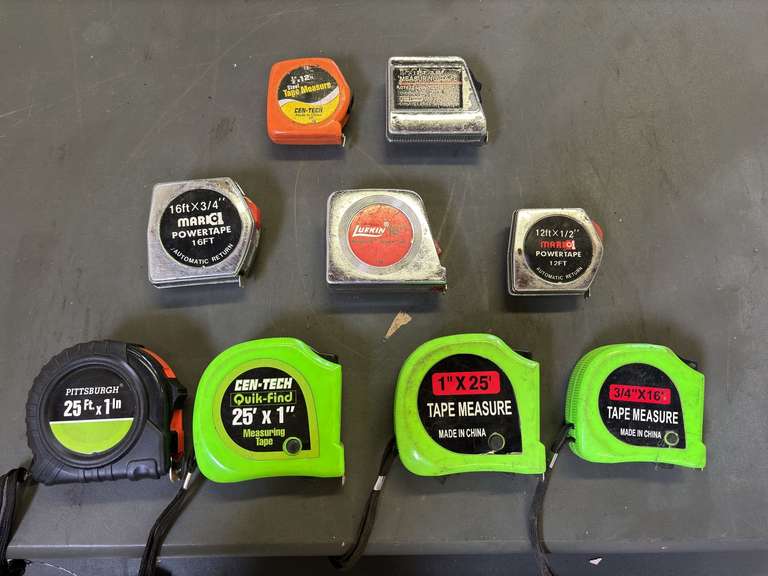 (9) Assorted Tape Measurers